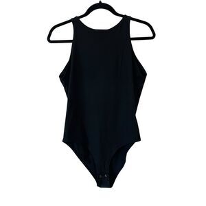 ReoRia High Scoop Neck Bodysuit Black Size Large